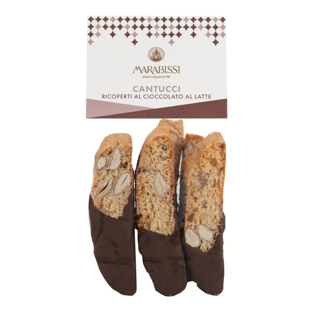 Cantucci ricoperti al cioccolato al latte
